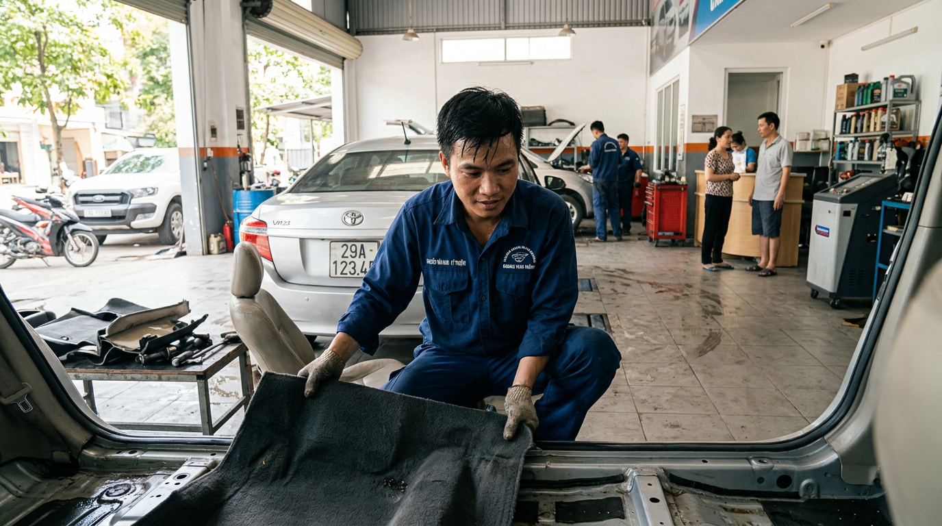vệ sinh nội thất ô tô bị ngập nước - Mcar Pro (ảnh minh họa 1)
