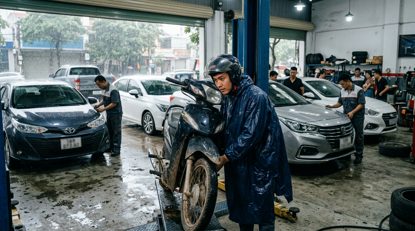 xe máy bị ngập nước chết máy - Mcar Pro (ảnh minh họa 1)