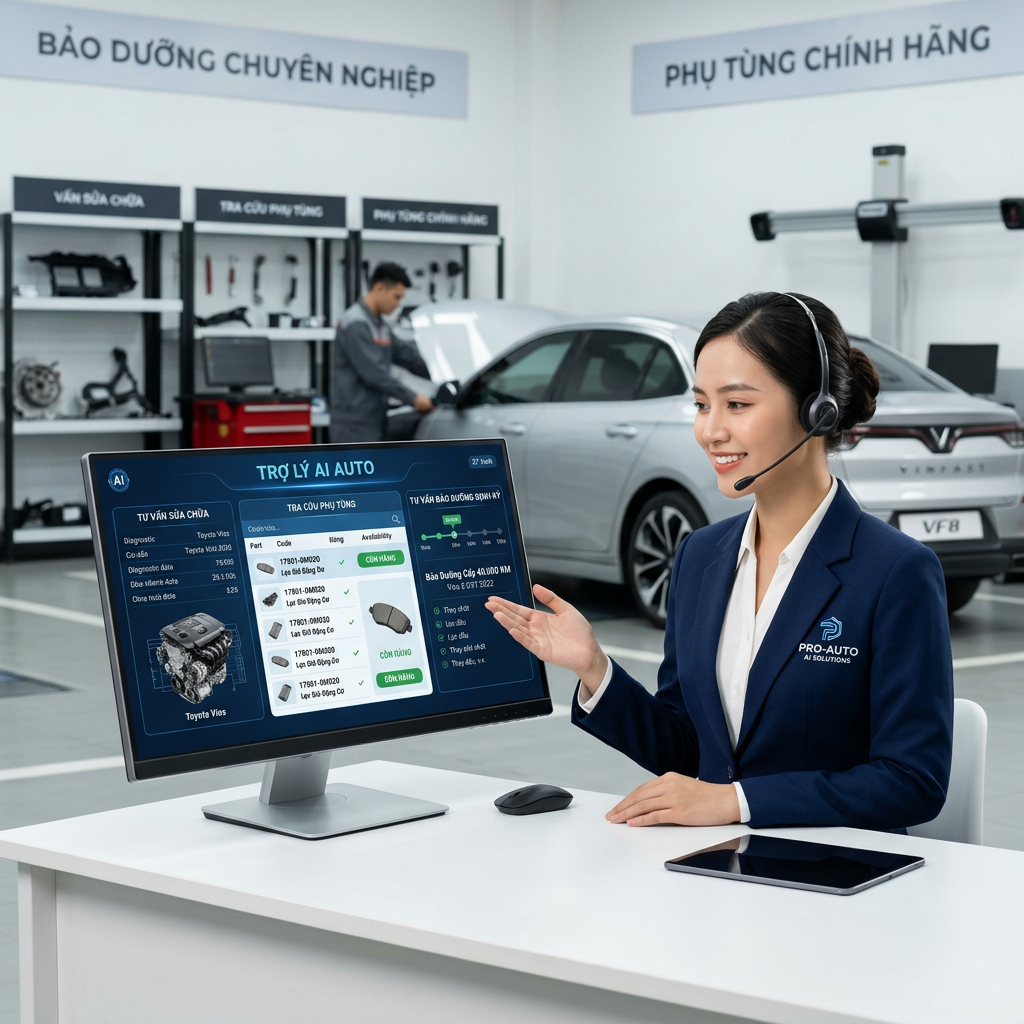 Trợ lý AI tư vấn sửa chữa , tra cứu phụ tùng , tư vấn Bảo dưỡng định kỳ 