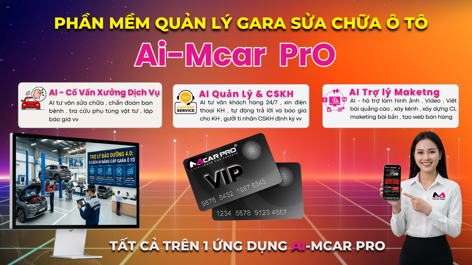 Bộ giải pháp Phần mềm  Ai HRM -Mcar Pro quản lý vận hành Doanh NGhiệp