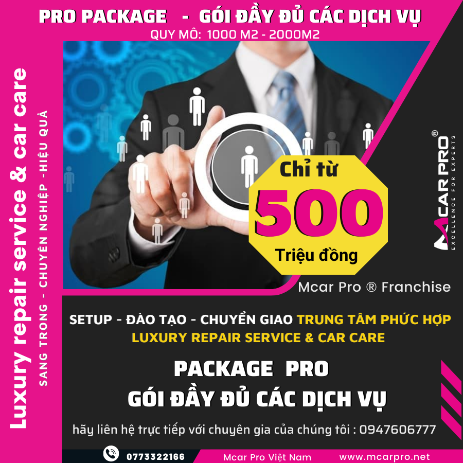 GÓI NHƯỢNG QUYỀN THƯƠNG Trung tâm Phức hợp Luxury repair service & car care  HIỆU 