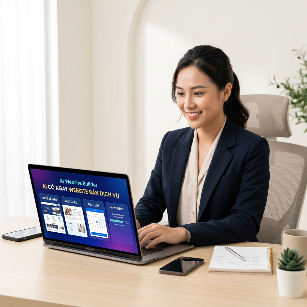 Thiết kế Web · Giới thiệu · Đặt lịch · AI Có ngay website bán dịch vụ